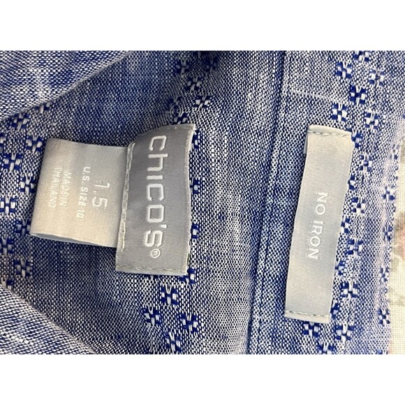 Chicos Blue No Iron 100% Linen 1.5 M 10 Natural Fibers - Picture 9 of 9